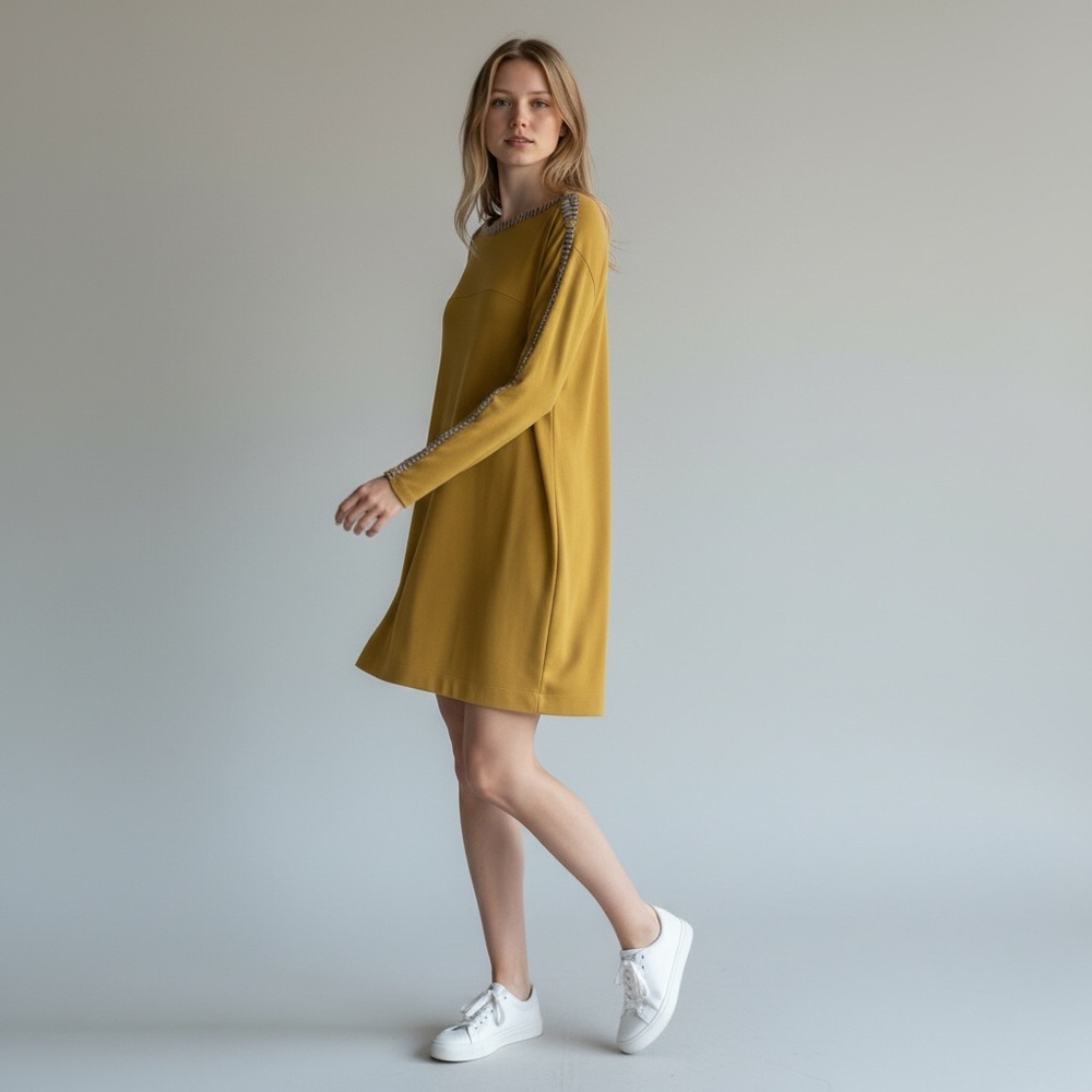 Missoni Women’s Yellow Tunic Mini Dress Made in Italy